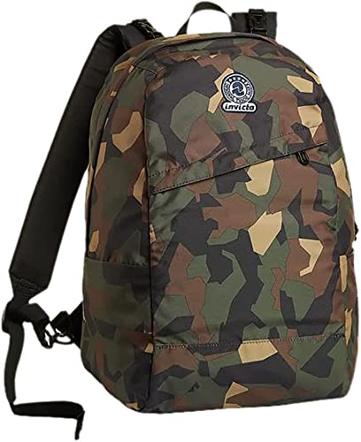 RUCKSACK INVICTA CAMO, aus nachhaltigem Stoff, Geräumige Schultasche für Teenager, Mädchen & Jungen, 2 wechselbare Muster, für Schule, Sport&Freizeit, Doubleface; Camo grün von Invicta