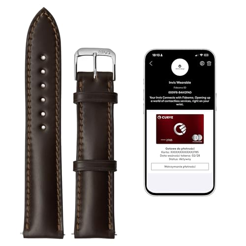 INVIS Smartstrap CHICAGO Mokka 22 mm – Uhrenarmband mit NFC-Kontaktloszahlung | Cordovan-Pferdeleder | Zertifiziert von Mastercard & Visa | Länge: 114/82 mm INVIS Smartstrap CHICAGO Mokka 22 mm – Uhrenarmband mit NFC-Kontaktloszahlung | Cordovan-Pferdeleder | Zertifiziert von Mastercard & Visa | Länge: 114/82 mm von INVIS