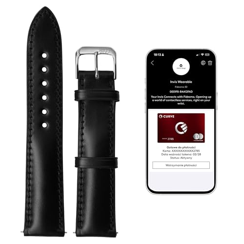 INVIS Smartstrap CHICAGO Schwarz 22 mm – Uhrenarmband mit NFC-Kontaktloszahlung | Cordovan-Pferdeleder | Zertifiziert von Mastercard & Visa | Länge: 114/82 mm INVIS Smartstrap CHICAGO Schwarz 22 mm – Uhrenarmband mit NFC-Kontaktloszahlung | Cordovan-Pferdeleder | Zertifiziert von Mastercard & Visa | Länge: 114/82 mm von INVIS