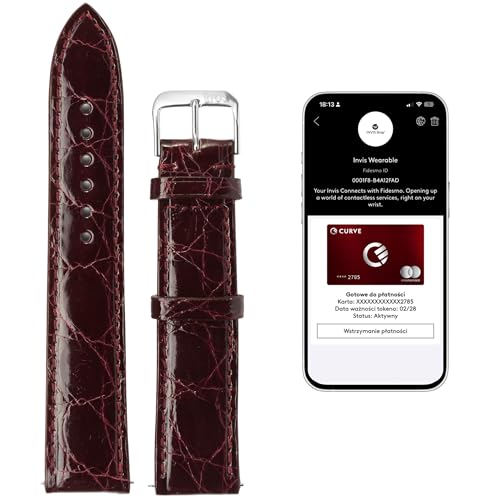 INVIS Smartstrap LORD Burgunderrot 20 mm – Uhrenarmband mit NFC-Kontaktloszahlung | Krokodilleder | Zertifiziert von Mastercard & Visa | Länge: 114/82 mm INVIS Smartstrap LORD Burgunderrot 20 mm – Uhrenarmband mit NFC-Kontaktloszahlung | Krokodilleder | Zertifiziert von Mastercard & Visa | Länge: 114/82 mm von INVIS