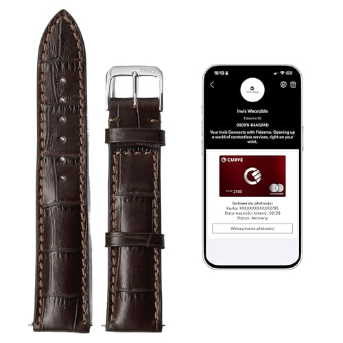 INVIS Smartstrap LOUISIANA Mokka 20 mm – Uhrenarmband mit NFC-Kontaktloszahlung | Kalbsleder | Krokodilprägung | Zertifiziert von Mastercard & Visa | Länge: 114/82 mm INVIS Smartstrap LOUISIANA Mokka 20 mm – Uhrenarmband mit NFC-Kontaktloszahlung | Kalbsleder | Krokodilprägung | Zertifiziert von Mastercard & Visa | Länge: 114/82 mm von INVIS
