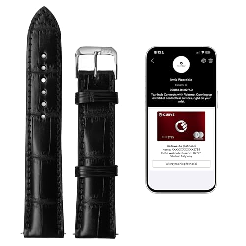 INVIS Smartstrap PRESIDENT Schwarz 20 mm – Uhrenarmband mit NFC-Kontaktloszahlung | Alligatorleder | Zertifiziert von Mastercard & Visa | Länge: 114/82 mm INVIS Smartstrap PRESIDENT Schwarz 20 mm – Uhrenarmband mit NFC-Kontaktloszahlung | Alligatorleder | Zertifiziert von Mastercard & Visa | Länge: 114/82 mm von INVIS