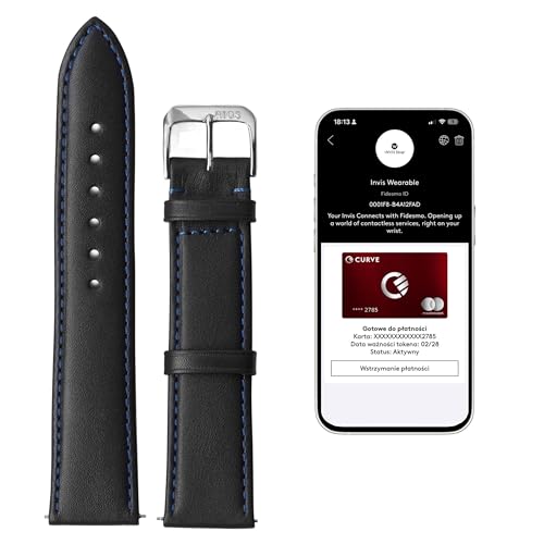 INVIS Smartstrap TOSCANA Ozeanblau 20 mm – Uhrenarmband mit NFC-Kontaktloszahlung | Kalbsleder | Zertifiziert von Mastercard & Visa | Länge: 114/82 mm INVIS Smartstrap TOSCANA Ozeanblau 20 mm – Uhrenarmband mit NFC-Kontaktloszahlung | Kalbsleder | Zertifiziert von Mastercard & Visa | Länge: 114/82 mm von INVIS