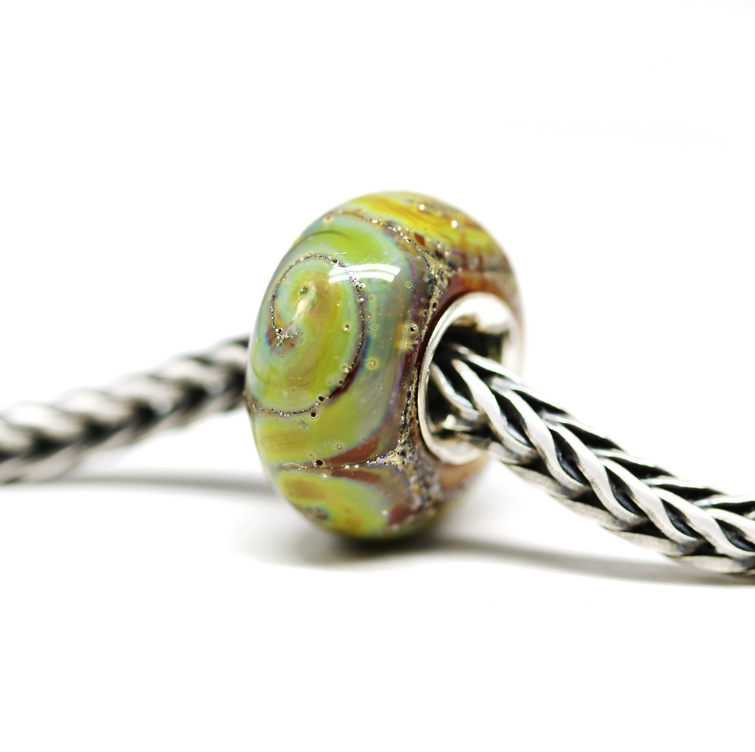 Erdige Lampwork Glasperle Sterling Silber Charm Erdige Lampwork Glasperle Sterling Silber Charm von INVSea