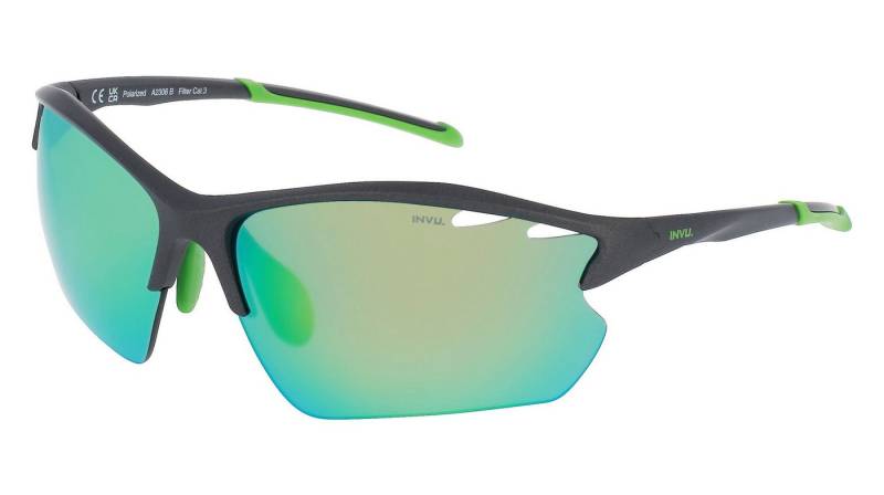 INVU Fahrradbrille INVU matt grau grün Spiegel grün INVU Fahrradbrille INVU matt grau grün Spiegel grün von INVU