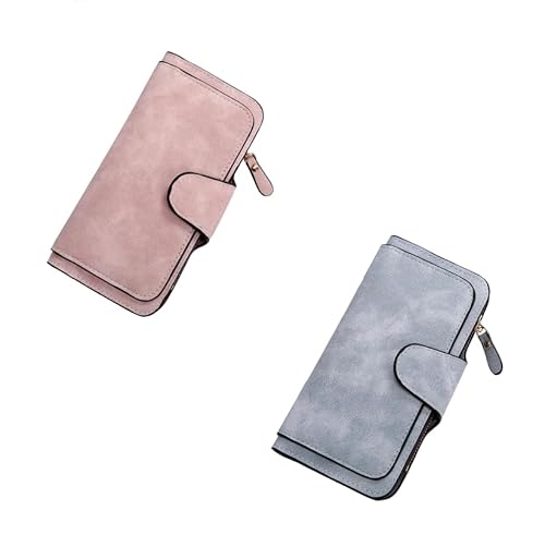 INXKED 2PCS Retro Glamorous Multiple Slots Women Wallets, Women Large Capacity Credit Card Wallet, Small Wallets for Women Clearance, PU Leather Trifold Wallets (01) von INXKED