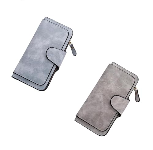 INXKED 2PCS Retro Glamorous Multiple Slots Women Wallets, Women Large Capacity Credit Card Wallet, Small Wallets for Women Clearance, PU Leather Trifold Wallets (02) von INXKED