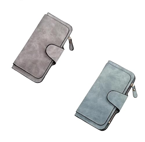 INXKED 2PCS Retro Glamorous Multiple Slots Women Wallets, Women Large Capacity Credit Card Wallet, Small Wallets for Women Clearance, PU Leather Trifold Wallets (03) von INXKED