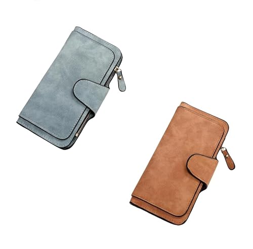 INXKED 2PCS Retro Glamorous Multiple Slots Women Wallets, Women Large Capacity Credit Card Wallet, Small Wallets for Women Clearance, PU Leather Trifold Wallets (04) von INXKED