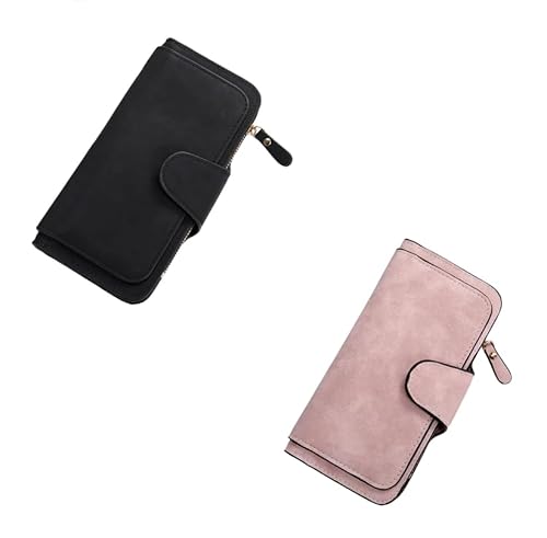 INXKED 2PCS Retro Glamorous Multiple Slots Women Wallets, Women Large Capacity Credit Card Wallet, Small Wallets for Women Clearance, PU Leather Trifold Wallets (06) von INXKED