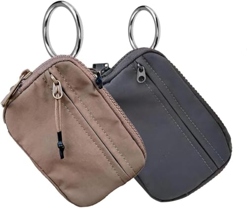 INXKED 2PCS The Iris' Wallet, The Iris Pouch Wristlet, Women's Waterproof Nylon Keychain Wallet, Zip Card Case with ID Window (04) von INXKED