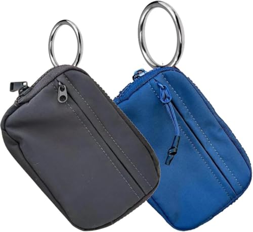 INXKED 2PCS The Iris' Wallet, The Iris Pouch Wristlet, Women's Waterproof Nylon Keychain Wallet, Zip Card Case with ID Window (07) von INXKED