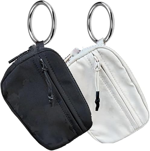 INXKED 2PCS The Iris' Wallet, The Iris Pouch Wristlet, Women's Waterproof Nylon Keychain Wallet, Zip Card Case with ID Window (08) von INXKED