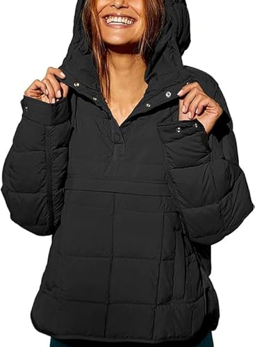 INXKED Fall Down Coats for Women Quilted Lightweight Puffer Jackets Dolman Sleeve Casual Loose Button Outwear (01,L) von INXKED