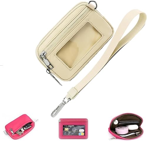 INXKED Multifunctional Fashion Wristlet Bag Zip Card Case with Clear ID Window Large Capacity Women's Wallet (01) von INXKED