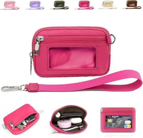 INXKED Multifunctional Fashion Wristlet Bag Zip Card Case with Clear ID Window Large Capacity Women's Wallet (06) von INXKED