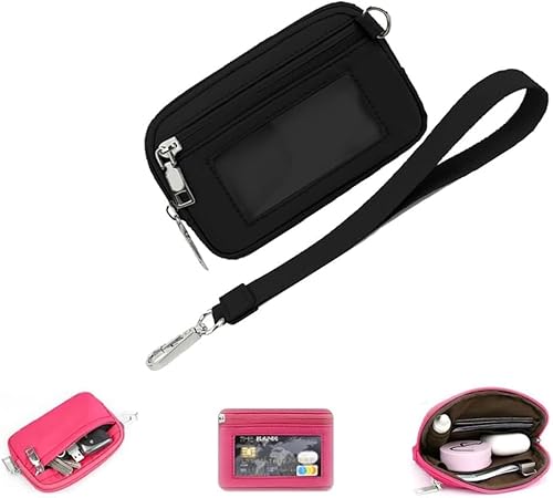 INXKED Multifunctional Fashion Wristlet Bag Zip Card Case with Clear ID Window Large Capacity Women's Wallet (07) von INXKED