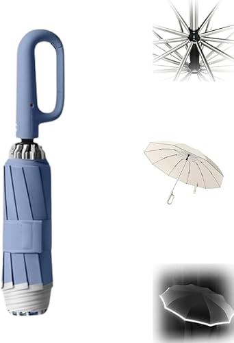 Ring Buckle Umbrella, Reflective Safety Strip, Sturdy Windproof, Travel Portable, Reverse Automatic Umbrella, Compact Folding Travel Umbrella, Ring Buckle Fully Automatic Umbrella (02) von INXKED