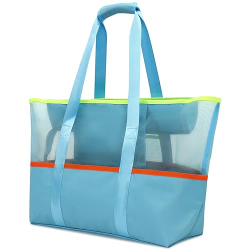 INYEEXUP Strandtasche XXL Familie, Strandtasche mit Reißverschluss Beach Bag Einkaufstaschen Shopper Damen Groß Badetasche, für Reisen Einkaufen und Alltag von INYEEXUP