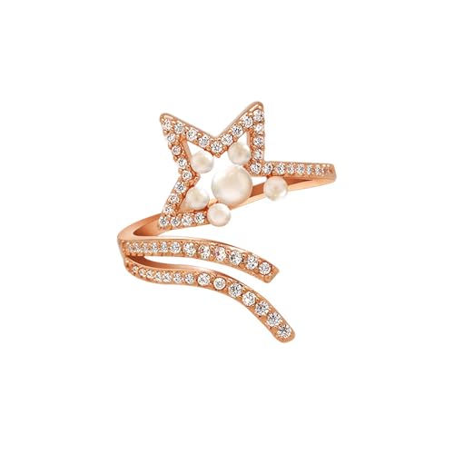 IOETSEUT Damen Schmuck Ring Advanced Design Sense Zirkon Perle Sternförmige Öffnung Ringe Für Frau Mode Koreanischer Schmuck Hochzeit Party Mädchen Ungewöhnlicher Ring IOETSEUT Damen Schmuck Ring Advanced Design Sense Zirkon Perle Sternförmige Öffnung Ringe Für Frau Mode Koreanischer Schmuck Hochzeit Party Mädchen Ungewöhnlicher Ring von IOETSEUT