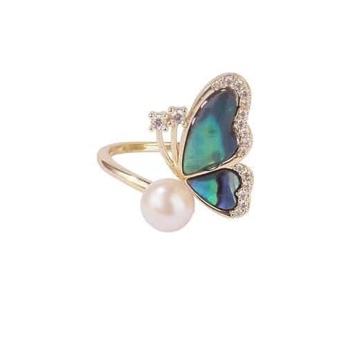 IOETSEUT Damen Schmuck Ring Muschel Intarsien Schmetterling Form Kupferlegierung Offene Ringe Für Mädchen 2024 Damen Finger Mode Accessoires Schmuck Set IOETSEUT Damen Schmuck Ring Muschel Intarsien Schmetterling Form Kupferlegierung Offene Ringe Für Mädchen 2024 Damen Finger Mode Accessoires Schmuck Set von IOETSEUT