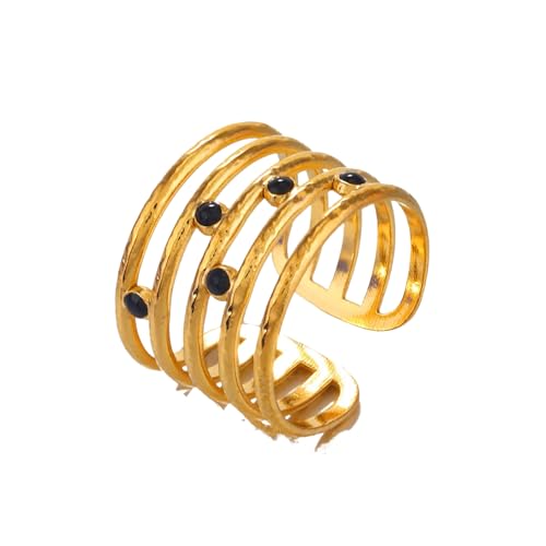 IOETSEUT Damen Schmuck Ring Ramos Mehrschichtiger Ring Verlobungsringe für Frauen Übertrieben Breites Tropföl Modeschmuck IOETSEUT Damen Schmuck Ring Ramos Mehrschichtiger Ring Verlobungsringe für Frauen Übertrieben Breites Tropföl Modeschmuck von IOETSEUT