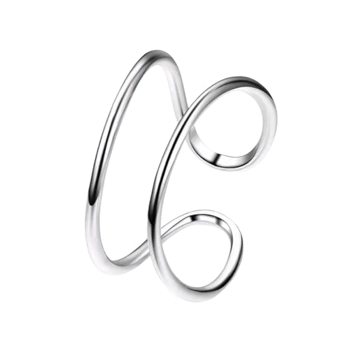 IOETSEUT Damenschmuckring Minimalistisch Einfach Stilvolle Ringe Für Frauen Zwei Reihen Dünnes Kupfer Glänzend Offene Ringschiene Weibliche Trendige Accessoires Geometrische Ringe IOETSEUT Damenschmuckring Minimalistisch Einfach Stilvolle Ringe Für Frauen Zwei Reihen Dünnes Kupfer Glänzend Offene Ringschiene Weibliche Trendige Accessoires Geometrische Ringe von IOETSEUT