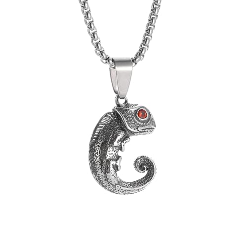 IOETSEUT Herren Halsketten Schmuck Modische Niedliche Eidechse Tier Anhänger Chamäleon Halskette Mode Charm Schmuck Geschenk für Männer und Frauen IOETSEUT Herren Halsketten Schmuck Modische Niedliche Eidechse Tier Anhänger Chamäleon Halskette Mode Charm Schmuck Geschenk für Männer und Frauen von IOETSEUT
