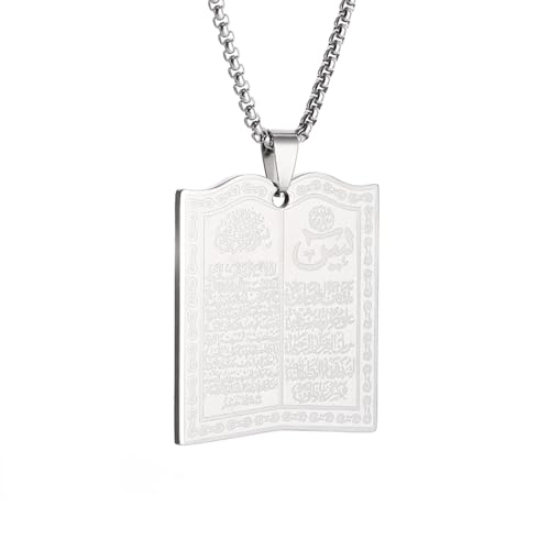 IOETSEUT Männer personalisierte Halskette Muslim Quran Allah Islam Anhänger Halskette Männer Frauen Arabische Kalligraphie Schmuck Ramadan Geschenk Geschenk von IOETSEUT