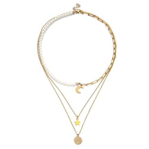 IOETSEUT Schwester Halskette Layered Halskette Frauen Stil Drei Schichten Choker Halskette Für Frauen Disc Moon Star Multilayer Halsketten Schmuck Lehrer Geschenke IOETSEUT Schwester Halskette Layered Halskette Frauen Stil Drei Schichten Choker Halskette Für Frauen Disc Moon Star Multilayer Halsketten Schmuck Lehrer Geschenke von IOETSEUT