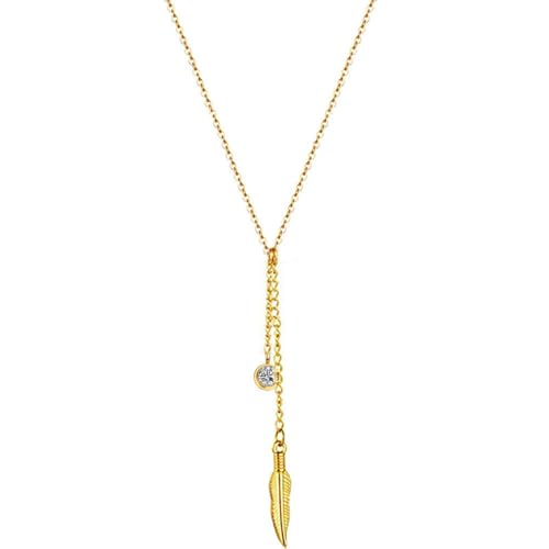 IOETSEUT Schwester Halskette geschichtete Halskette Frauen Ankunft Feder Anhänger Halskette für Frauen Einfache handgemachte Feder Halsband Halsketten Schmuck Geschenke Lehrer Geschenke von IOETSEUT