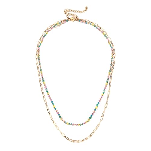 IOETSEUT Schwester Halskette geschichtete Halskette Frauen Böhmische mehrfarbige Perlen Büroklammer Kette Halsketten für Frauen Mehrschichtige Halskette Halskette Boho Schmuck Lehrer Geschenke IOETSEUT Schwester Halskette geschichtete Halskette Frauen Böhmische mehrfarbige Perlen Büroklammer Kette Halsketten für Frauen Mehrschichtige Halskette Halskette Boho Schmuck Lehrer Geschenke von IOETSEUT