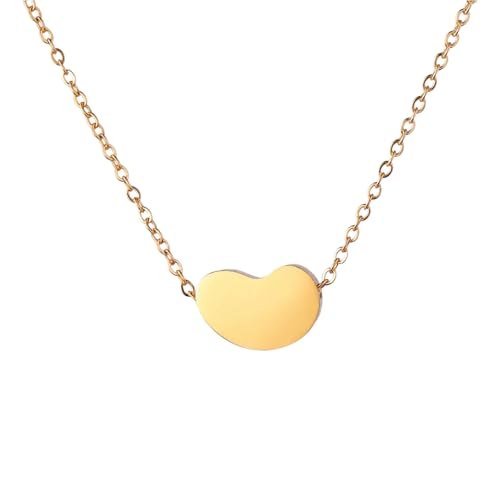 IOETSEUT Schwester Halskette geschichtete Halskette Frauen Bohne Anhänger Halskette für Frauen Gold Farbe Halsband 2025 Trendy Schmuck Party Geburtstag Muttertag Geschenk Lehrer Geschenke von IOETSEUT