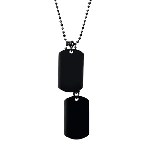 IOETSEUT Schwester Halskette geschichtete Halskette Frauen Double Dog Tag Halskette für Männer Hochglanz Anhänger ID Männer Schmuck 24" Kette Halskette Lehrer Geschenke von IOETSEUT