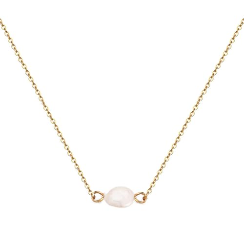 IOETSEUT Schwester Halskette geschichtete Halskette Frauen Einfache Barock Perle Choker Halskette Für Frauen Minimalistische Süßwasser Perle Anhänger Halsketten Schmuck Lehrer Geschenke von IOETSEUT
