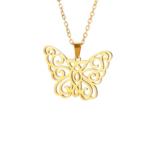 IOETSEUT Schwester Halskette geschichtete Halskette Frauen Elegante Filigrane Schmetterling Anhänger Halskette für Frauen Mädchen Choker Tierschmuck Muttertag Geschenke Lehrer Geschenke von IOETSEUT
