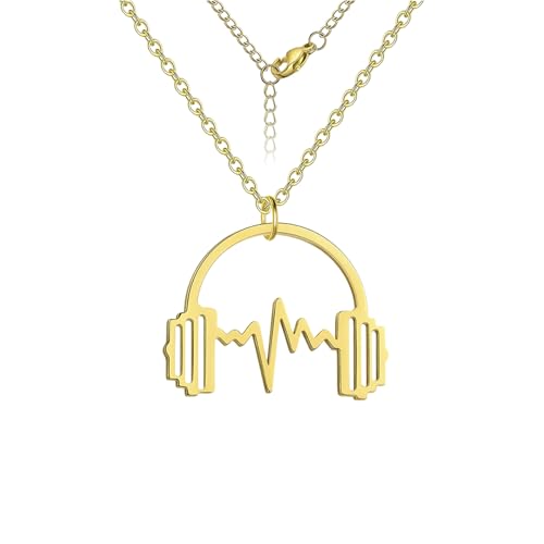 IOETSEUT Schwester Halskette geschichtete Halskette Frauen Kopfhörer Halskette für Frauen Mädchen Jungen Hip Hop Musik Halsketten 2025 Trendiger Schmuck Geschenk Lehrer Geschenke von IOETSEUT