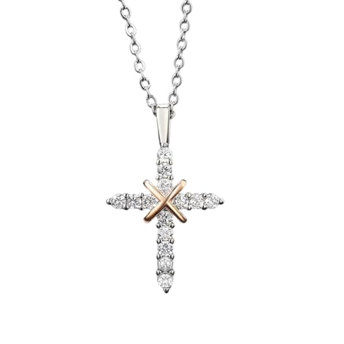 IOETSEUT Schwester Halskette geschichtete Halskette Frauen Kreuz Halskette für Frauen Kristall Iced Out Anhänger Weiß Gold Farbe Kette Anhänger Schmuck Mode Vintage Lehrer Geschenke von IOETSEUT