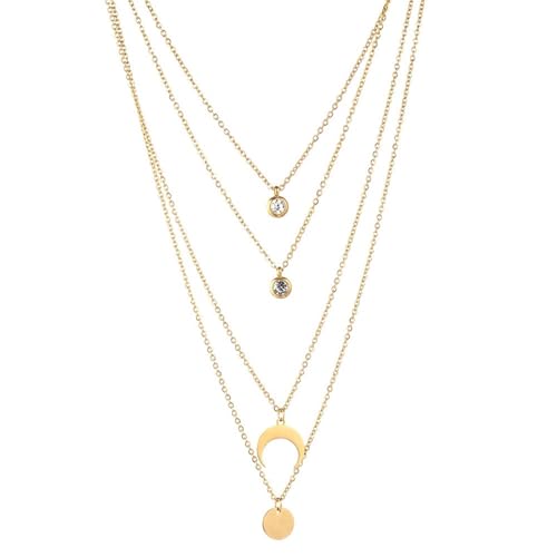 IOETSEUT Schwester Halskette geschichtete Halskette Frauen Mehrschichtige Kette Mond Anhänger Halsketten für Frauen Böhmische vierlagige Halsband Böhmischer Schmuck Lehrer Geschenke IOETSEUT Schwester Halskette geschichtete Halskette Frauen Mehrschichtige Kette Mond Anhänger Halsketten für Frauen Böhmische vierlagige Halsband Böhmischer Schmuck Lehrer Geschenke von IOETSEUT