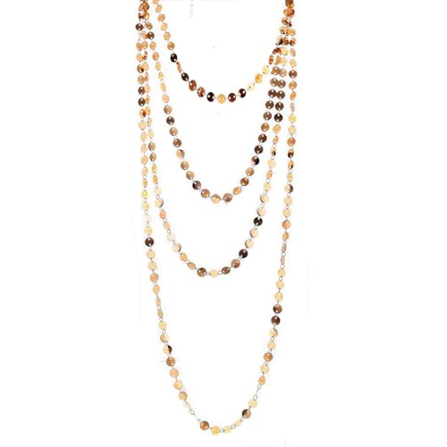 IOETSEUT Schwester Halskette geschichtete Halskette Frauen Mehrschichtige Münzscheibe Kette Pailletten Choker Halskette für Frau 4 Schicht Kette Halskette Schmuck Lehrer Geschenke von IOETSEUT