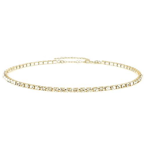 IOETSEUT Schwester Halskette geschichtete Halskette Frauen Minimalistischer Kristall Halsband für Frauen Exquisite Strass Kette Tennis Halsketten Schmuck Geschenke Lehrer Geschenke von IOETSEUT