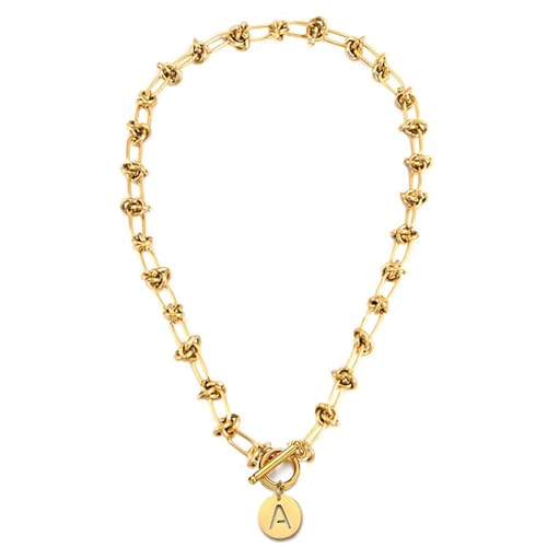 IOETSEUT Schwester Halskette geschichtete Halskette Frauen Vintage geknotete Kette Initiale Buchstabe Anhänger Halskette für Frauen Name Choker Alphabet Schmuck Lehrer Geschenke von IOETSEUT