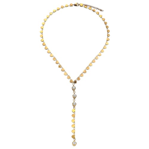 IOETSEUT Schwester Halskette geschichtete Halskette Frauen Y Form Pailletten Kette Kristall Anhänger Halskette für Frauen Strass Halsband Hochzeit Schmuck Geschenke Lehrer Geschenke von IOETSEUT