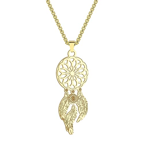 IOETSEUT halskette männer halskette damen Boho Dream Catcher Anhänger Halskette für Männer Frauen Hollow Amulett Charm Kette Schmuck Geschenk von IOETSEUT