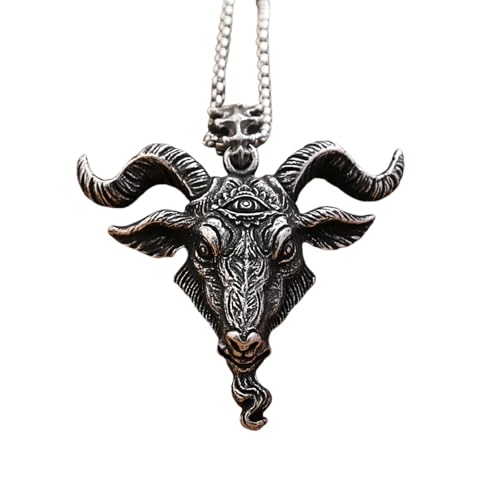 IOETSEUT halskette männer halskette damen Gothic Vintage Herren Wikinger Luzifer Satanischer Stierkopf Anhänger Halskette Tier Halsketten Punk Mode Schmuck Geschenk von IOETSEUT