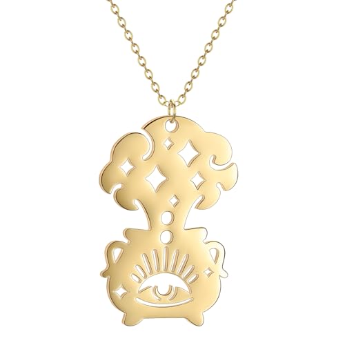 IOETSEUT halskette männer halskette damen Halloween Boiling Pot Hexe Kessel Rauch Charm Anhänger Halskette Kessel Charm Evil Eye Charm Schmuck von IOETSEUT