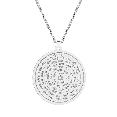 IOETSEUT halskette männer halskette damen Herren Moses Halskette 72 Namen des Gottes Anhänger Weiblich Retro Runde Amulett Talisman Schutz Schmuck von IOETSEUT
