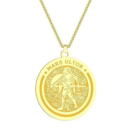 IOETSEUT halskette männer halskette damen Mars Ultor Anhänger Halskette für Männer Frauen Antiker griechischer Krieger Totem Medaillon Charm Halskette Amulett Schmuck Halsband von IOETSEUT