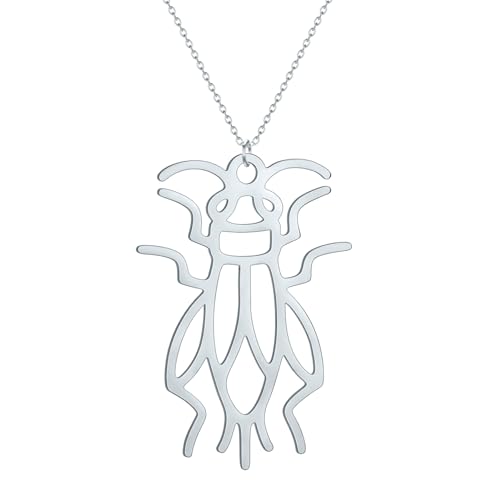 IOETSEUT halskette männer halskette damen Minimalistische Insekten Grille Anhänger Halskette Frauen Rosa Tier Und Insekten Silber Halskette Schmuck von IOETSEUT