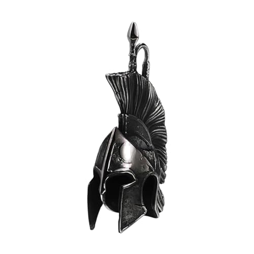 IOETSEUT halskette männer halskette damen Mode Vintage Schwarz Spartanischer Krieger Anhänger Halskette Für Männer Spartanische Helm Halsketten Einzigartiges Amulett Schmuck von IOETSEUT